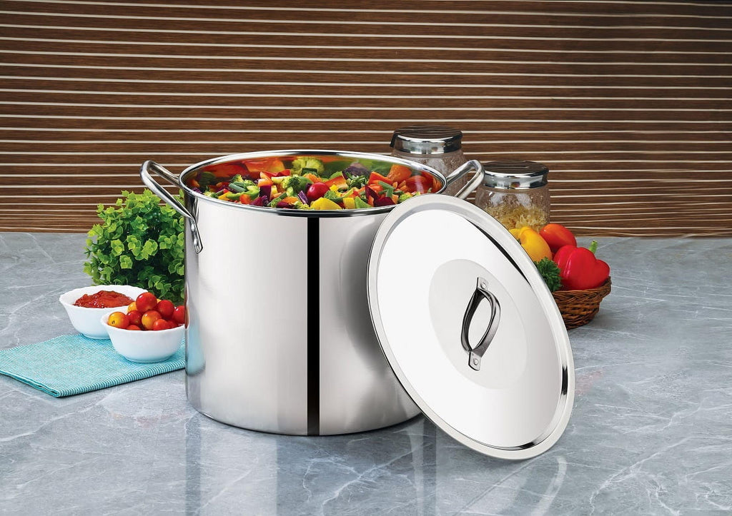12 Quart Stainless Steel Stock Pot with Metal Lid E1358