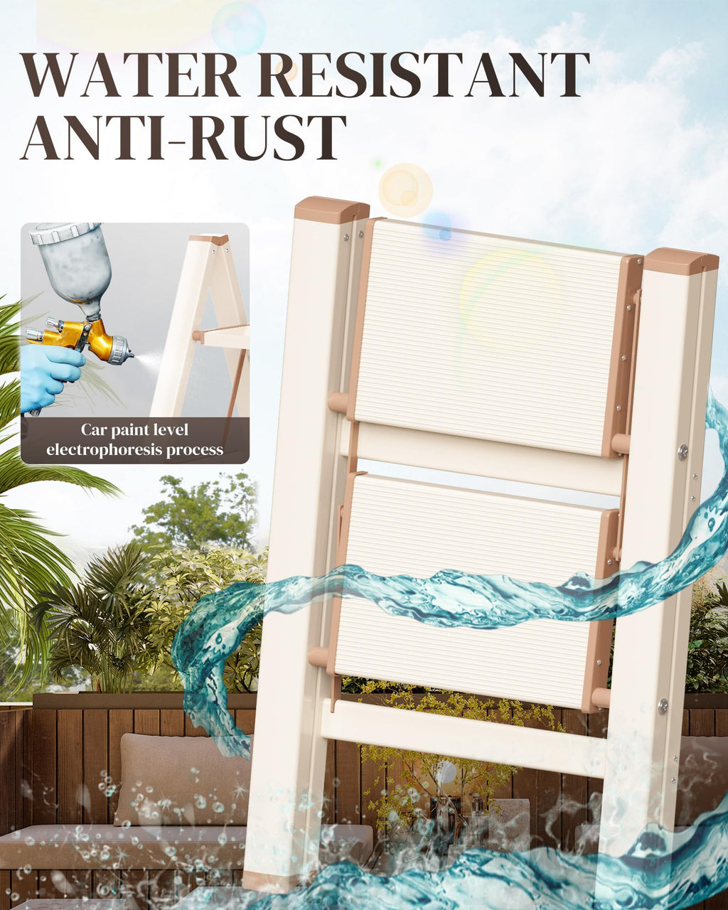 Foldable Aluminum 2 Step Ladder W57044