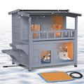 Wooden Heated 2-Story Cat House A186349