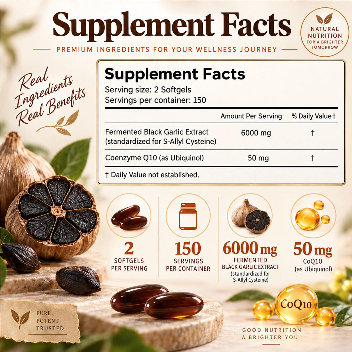 Black Garlic Extract 300 Softgels H820