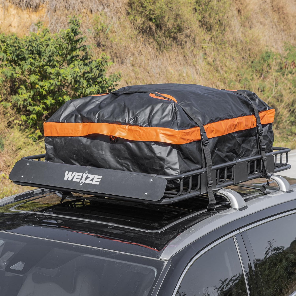 64"x 39" Steel Roof Rack Cargo Carrier with Waterproof Bag U463508