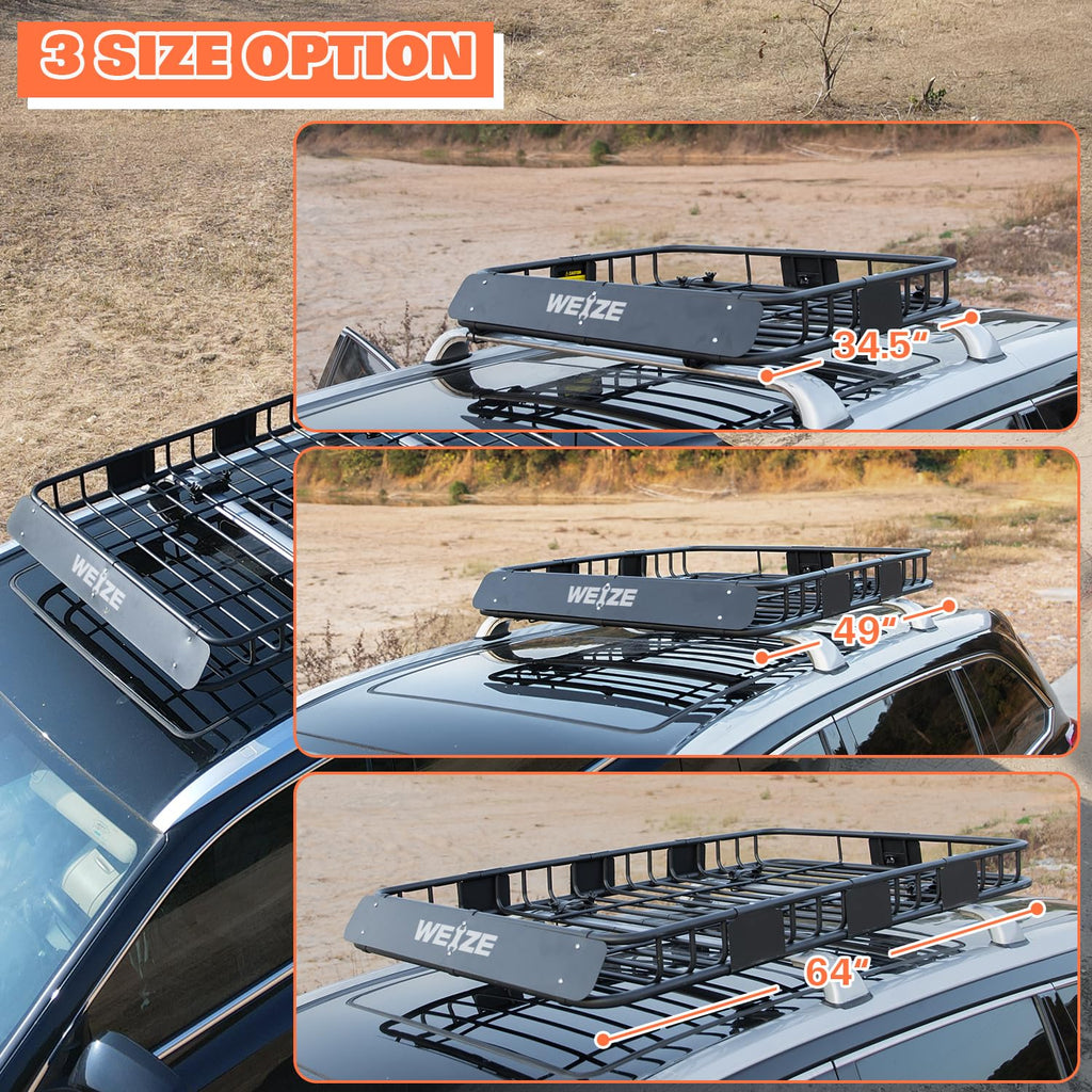 64"x 39" Steel Roof Rack Cargo Carrier with Waterproof Bag U463508