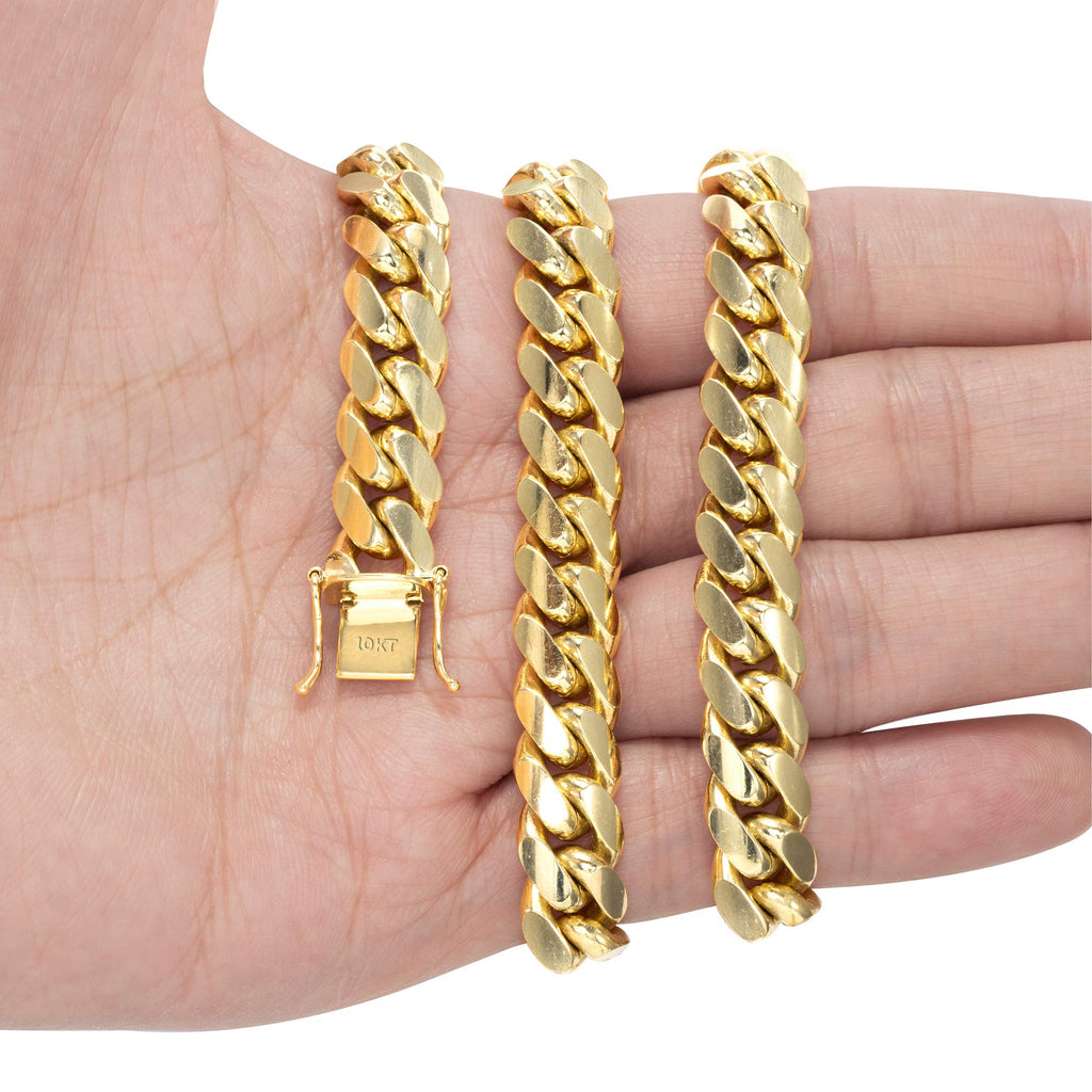 10k Yellow Gold Cuban Link Chain Necklace U47220