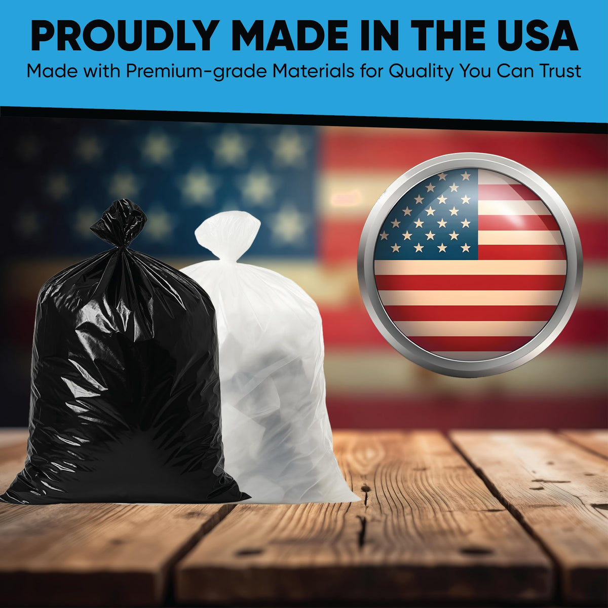 55 Gallon Heavy Duty Trash Bags 50 Count with Ties K719