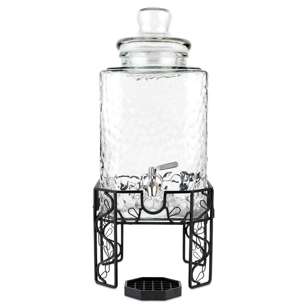 2.5 Gallon Glass Beverage Dispenser with Stainless Steel Spigot B72577