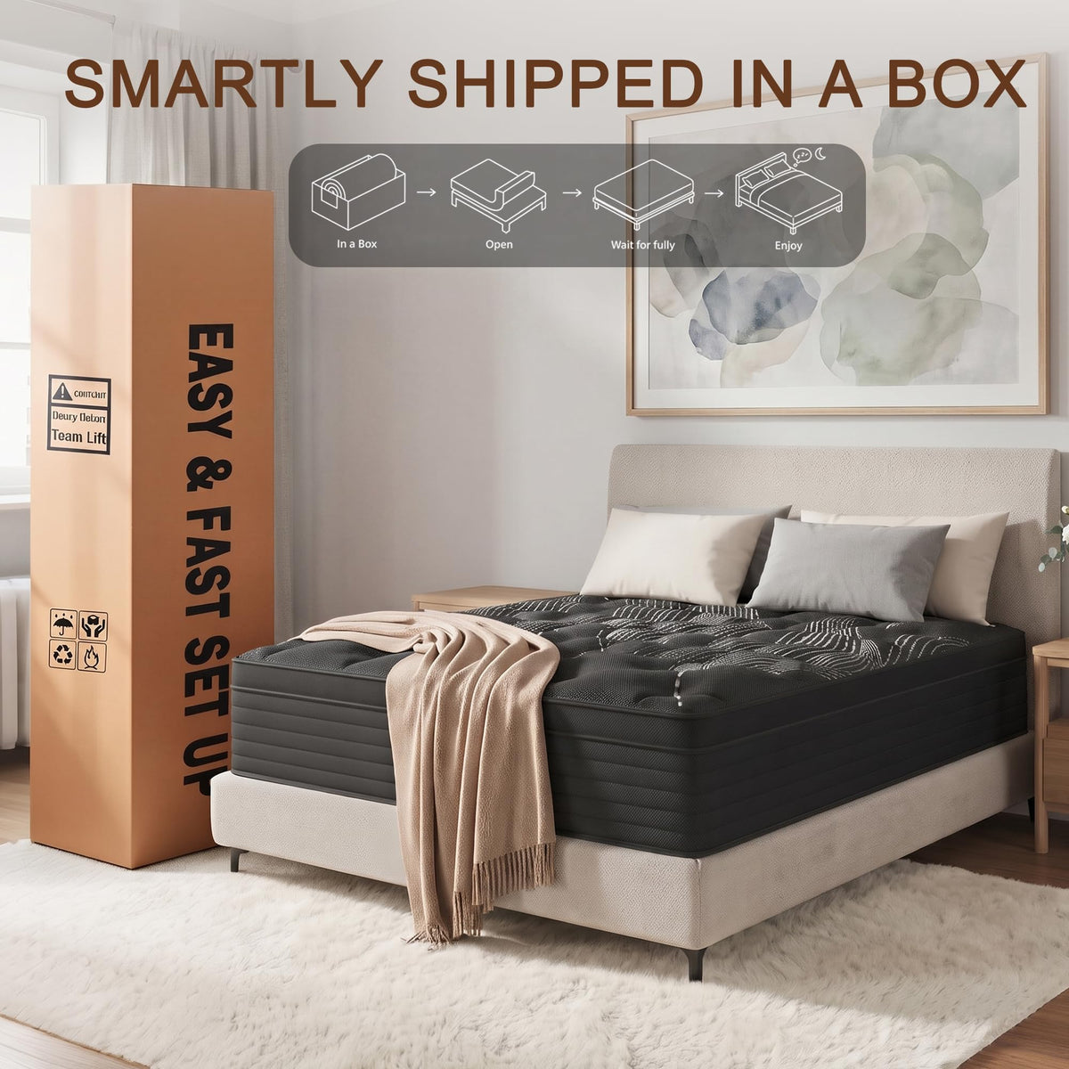Full Size 12 Inch Hybrid Memory Foam Mattress N4376