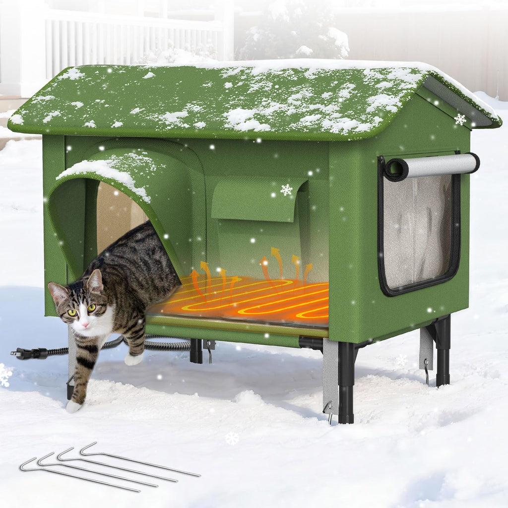 24" Heated Cat House with Escape Door K426545