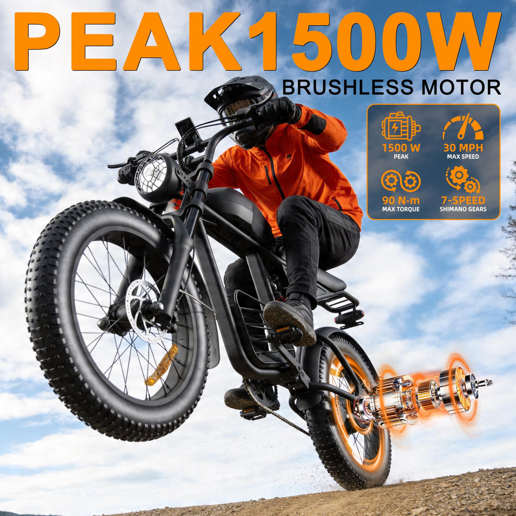 1000W Peak Motor 20" Fat Tire Electric Bike O49614