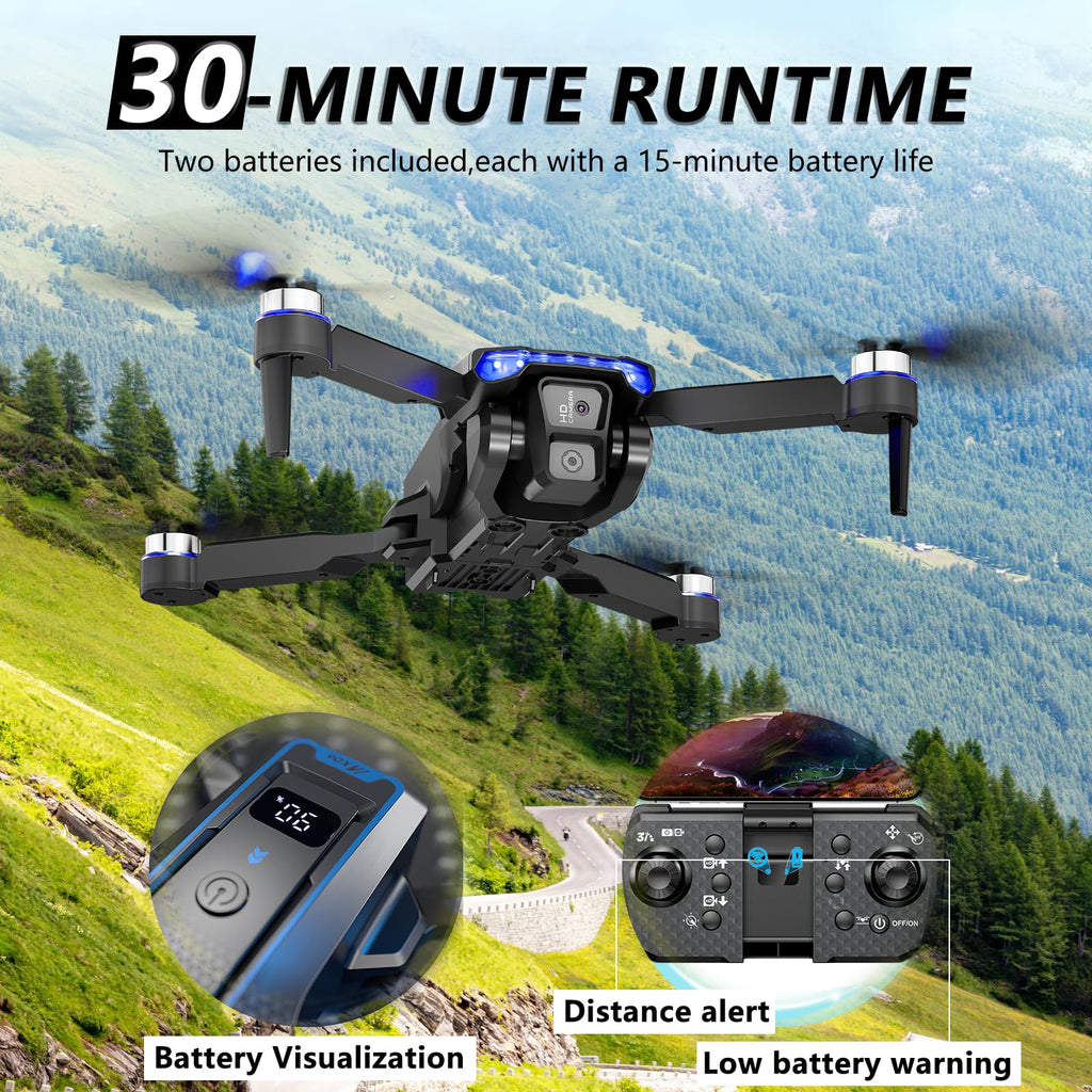 Foldable Mini FPV Drone with 1080P Camera, Carrying Case, 2 Batteries P70547