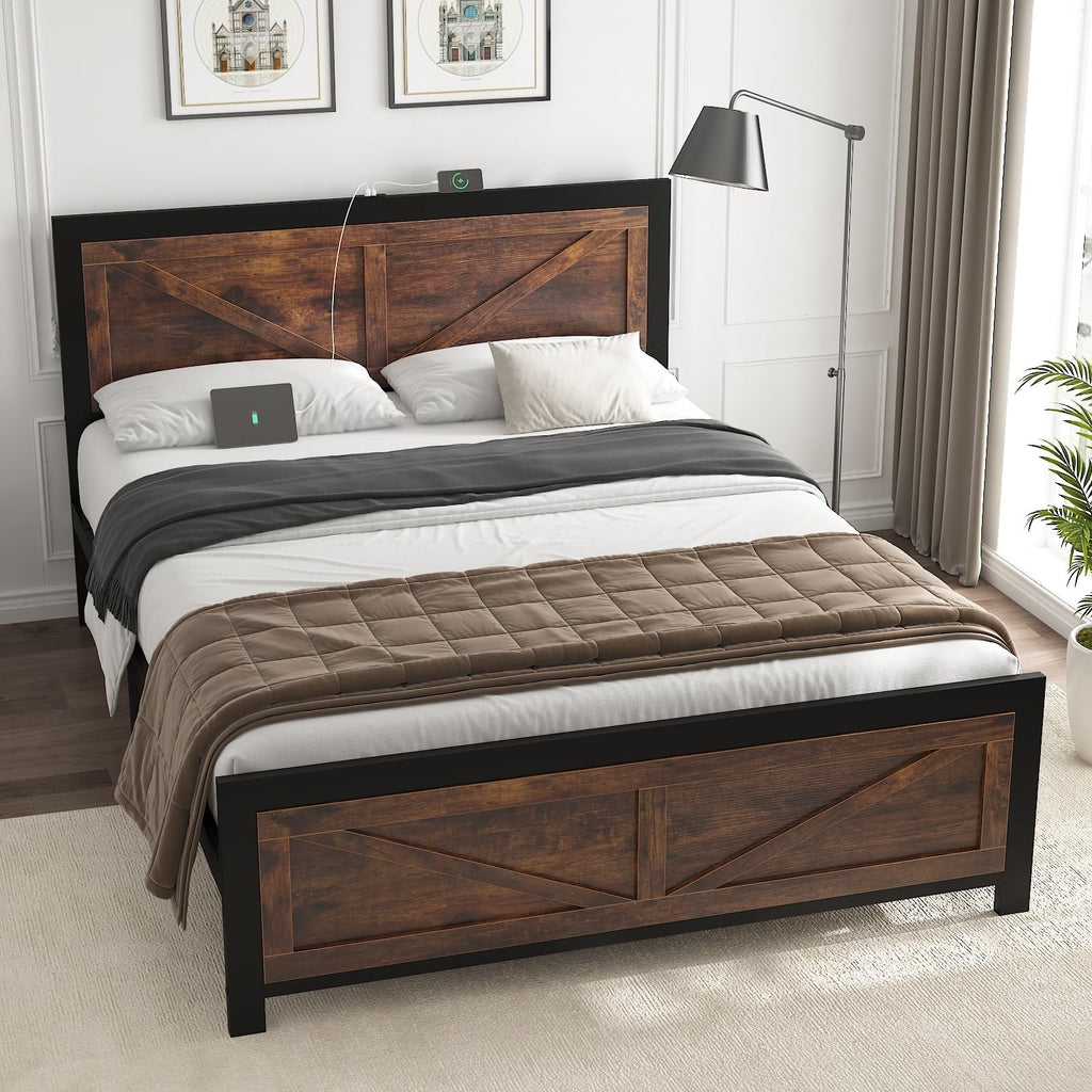 King Size Led Bed Frame with USB Charging Station M2737