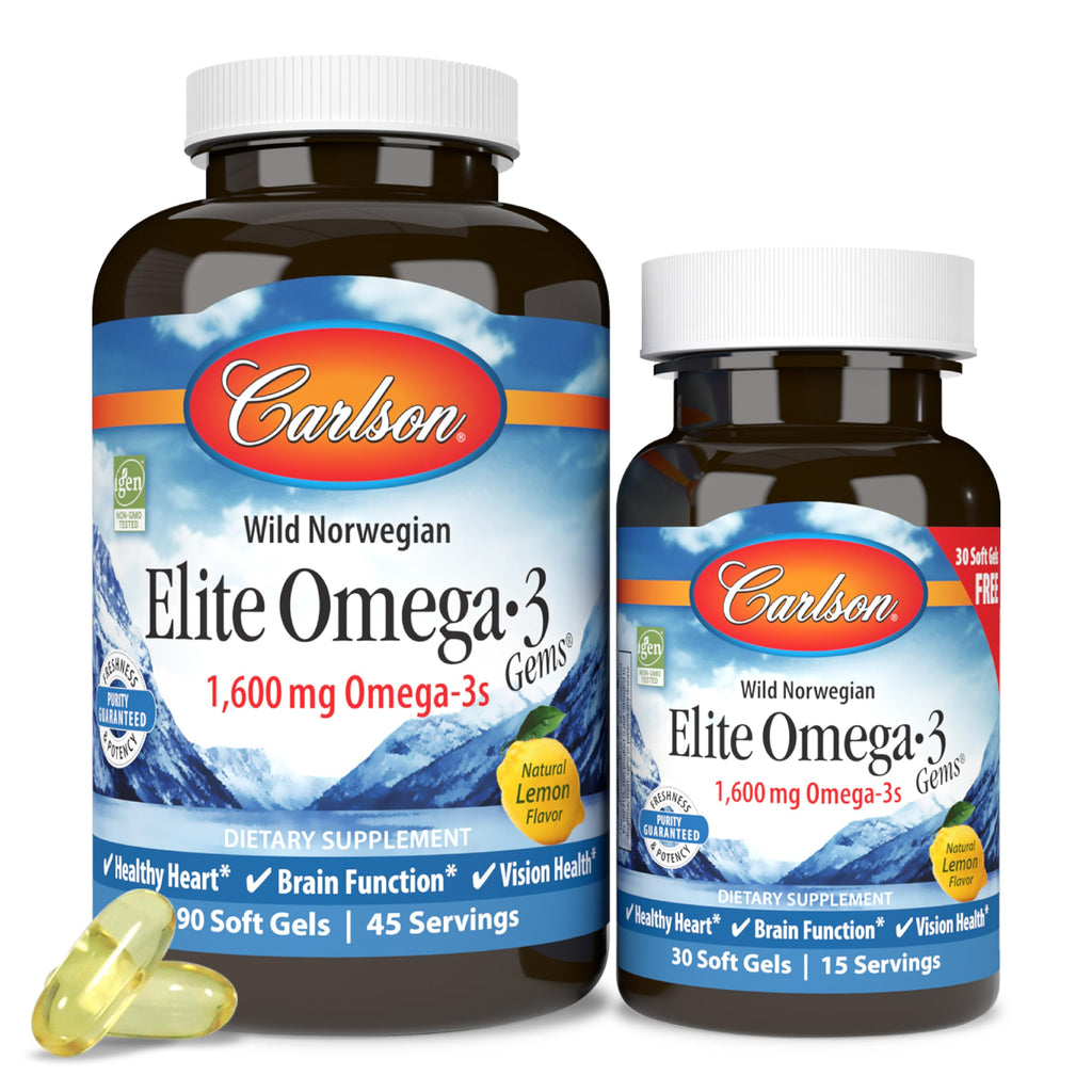 Omega-3 Fish Oil 1600 mg Lemon 90 Softgels D444311
