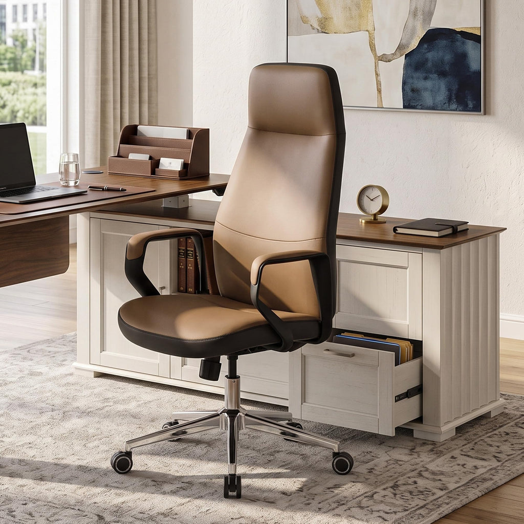 Brown Leather Executive Office Chair P9990