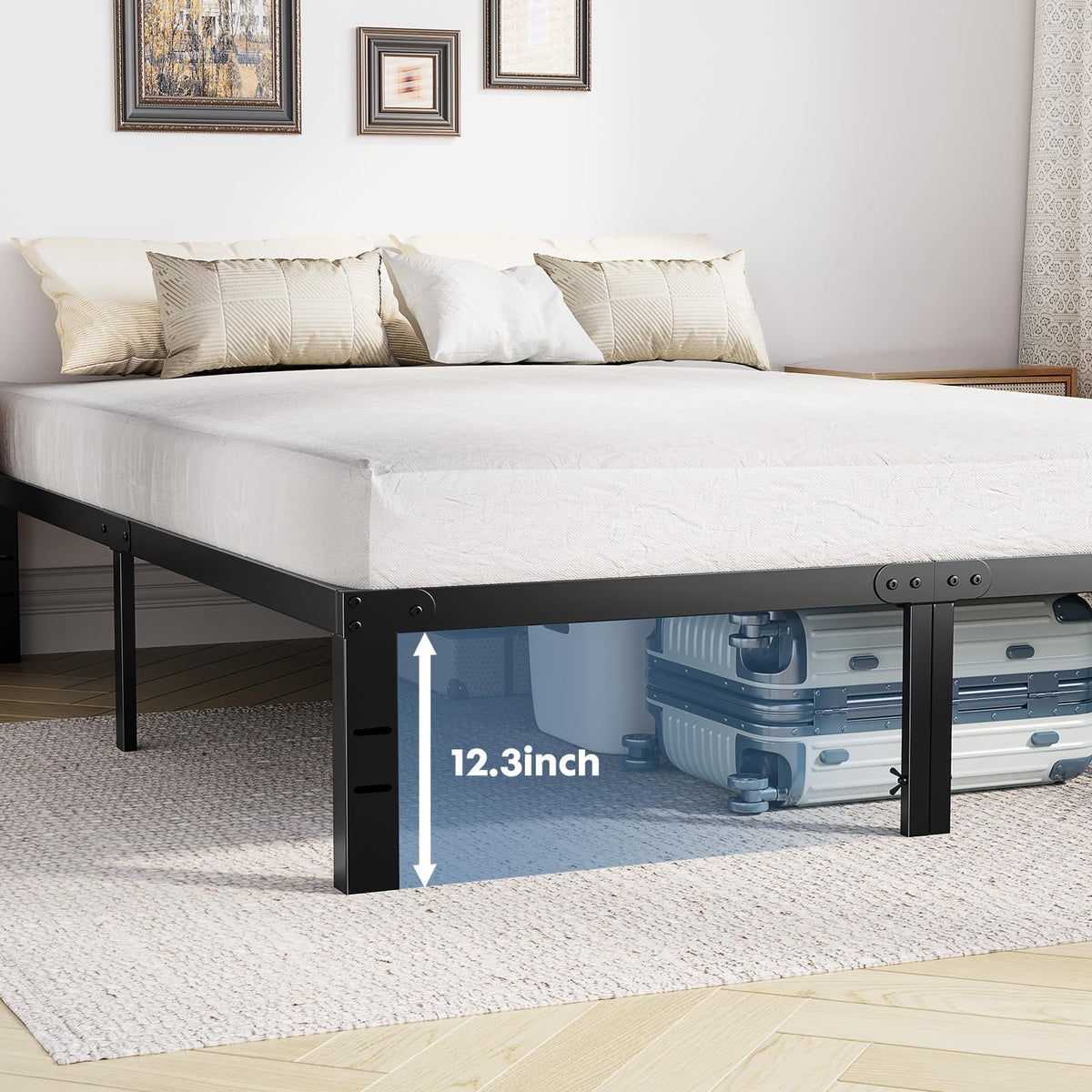 Queen Metal Slat Platform Bed Frame 14 Inch W50505