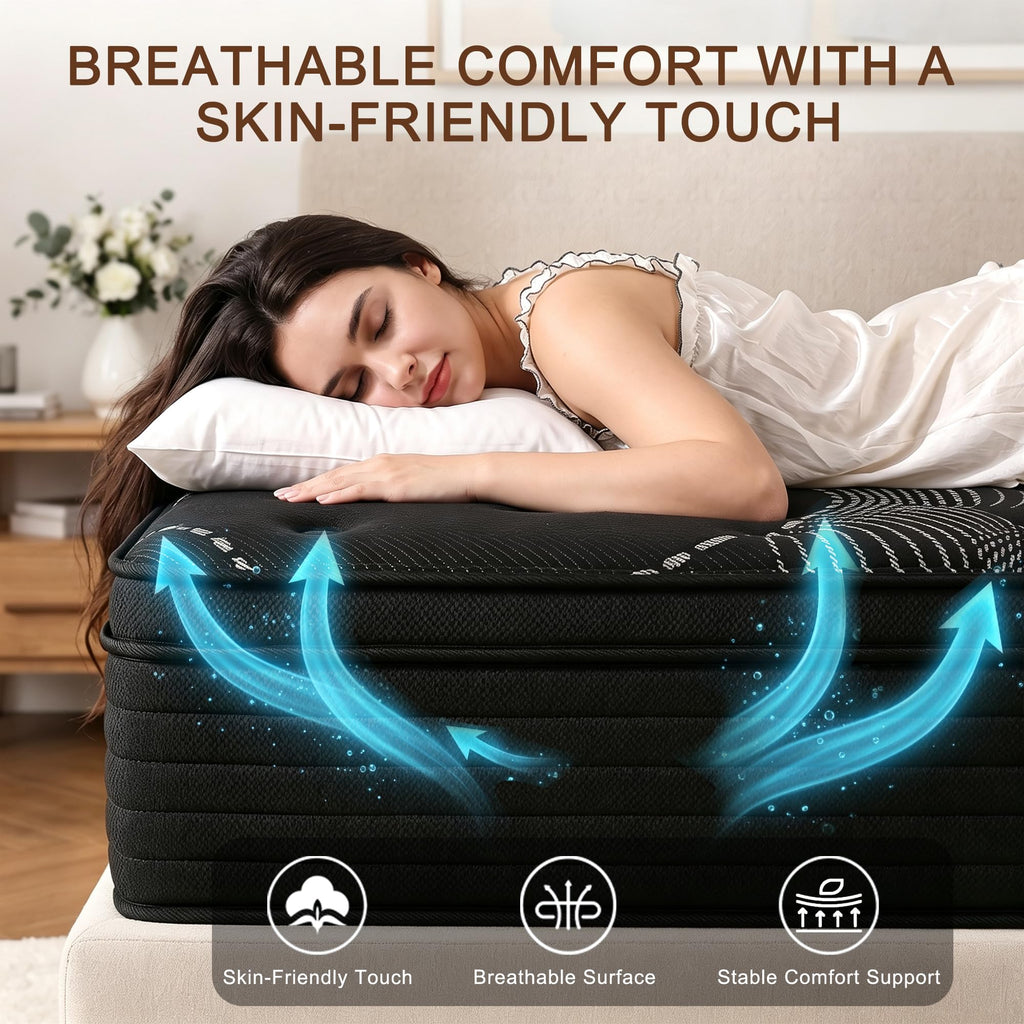 Full Size 12 Inch Hybrid Memory Foam Mattress N4376
