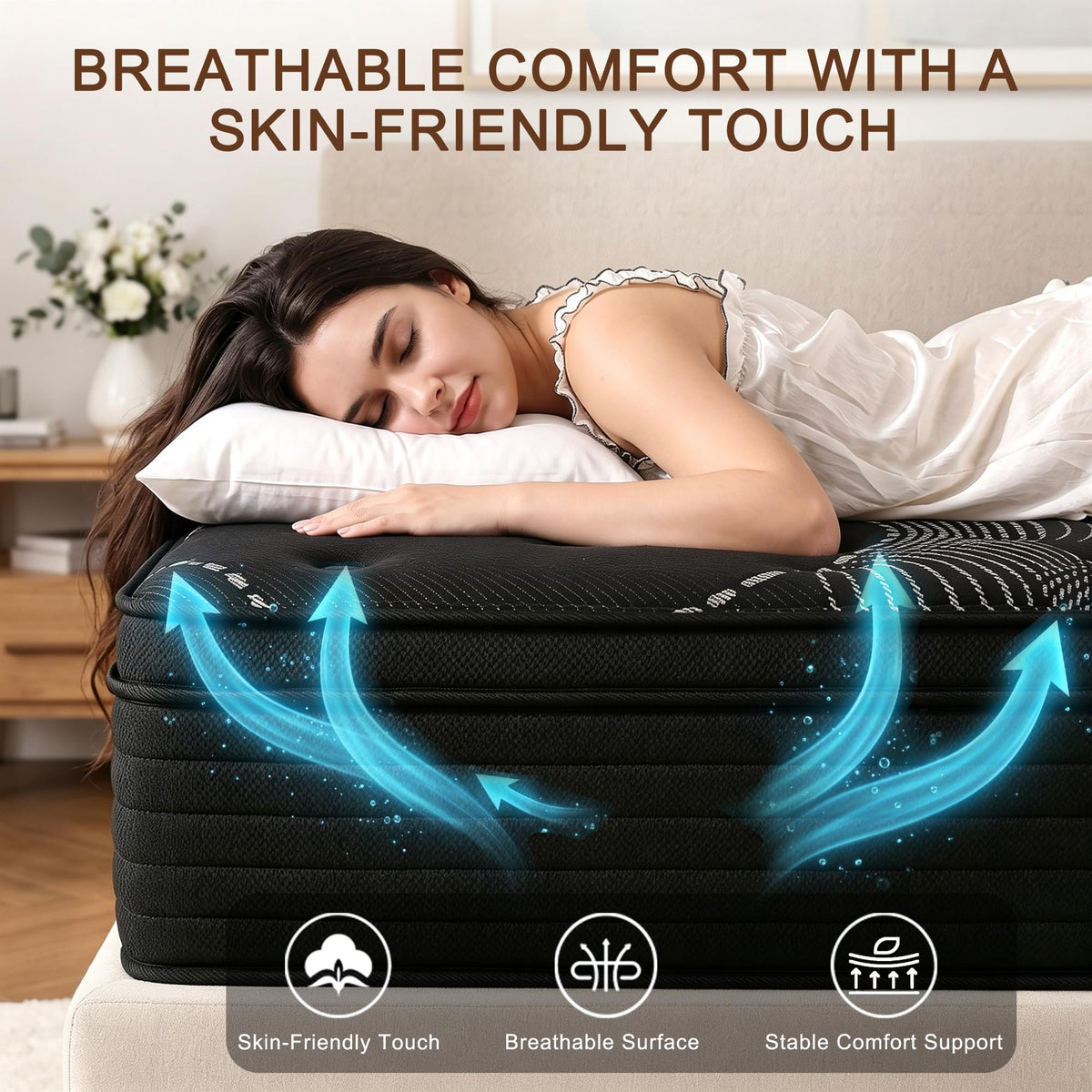 Full Size 12 Inch Hybrid Memory Foam Mattress N4376