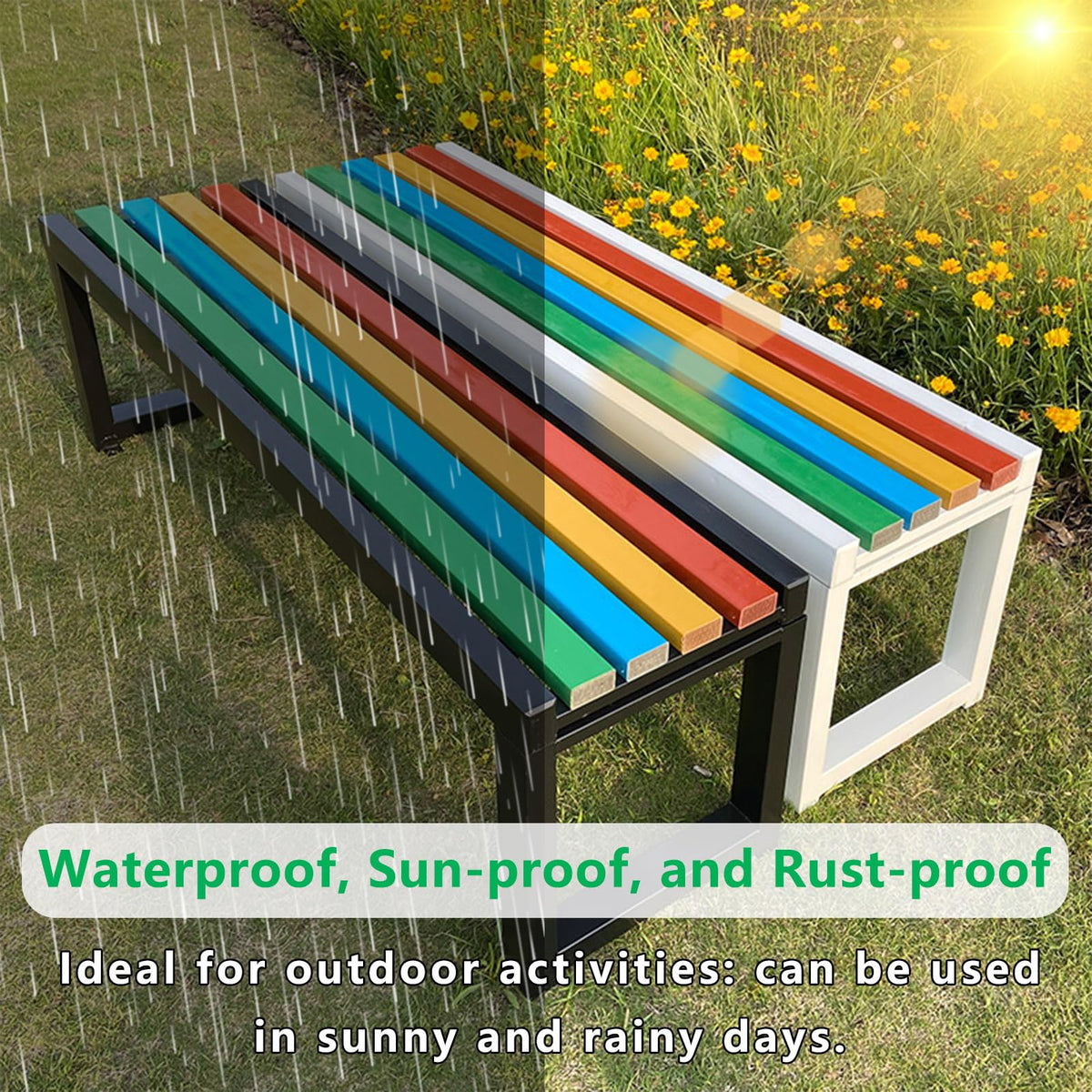 Cast Iron Outdoor Bench Carbonized Finish 150x40x45cm R4919