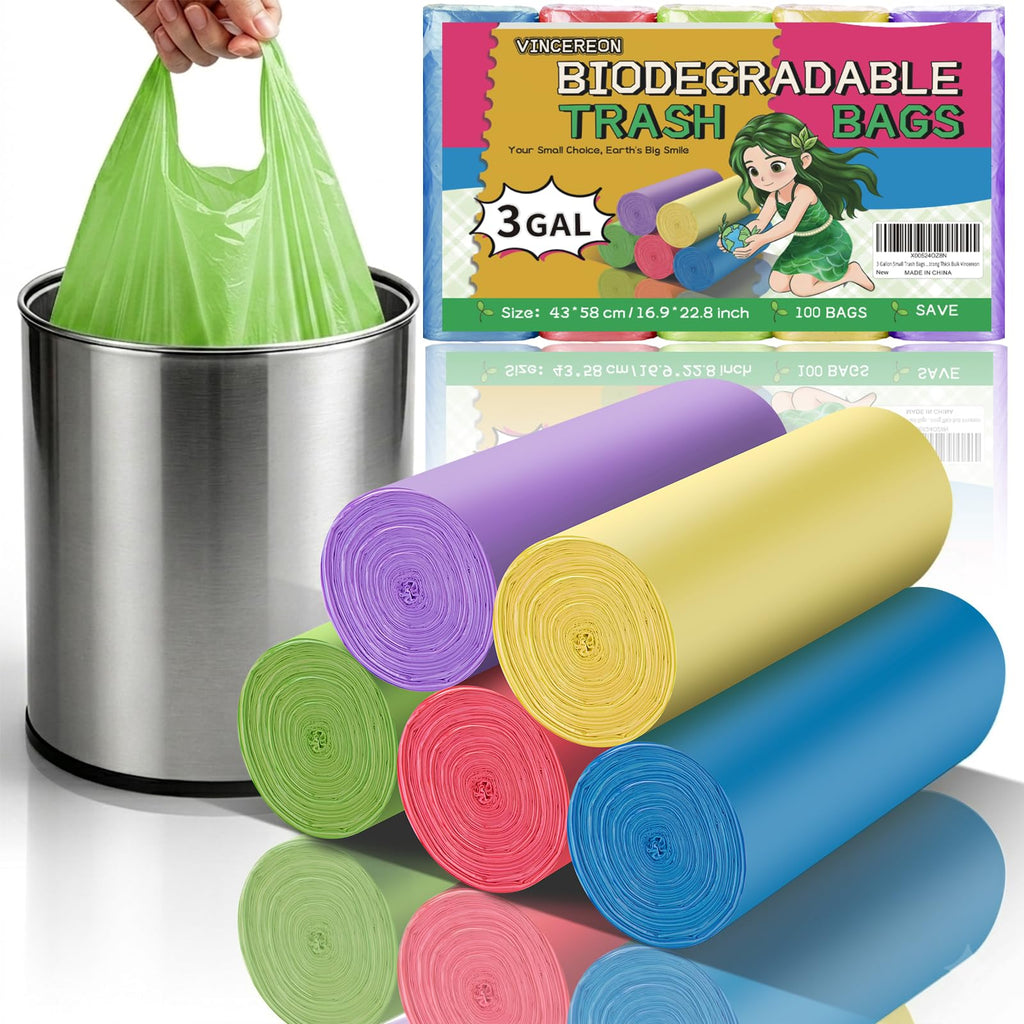 3 Gallon Biodegradable Unscented Trash Bags 100 Count E565
