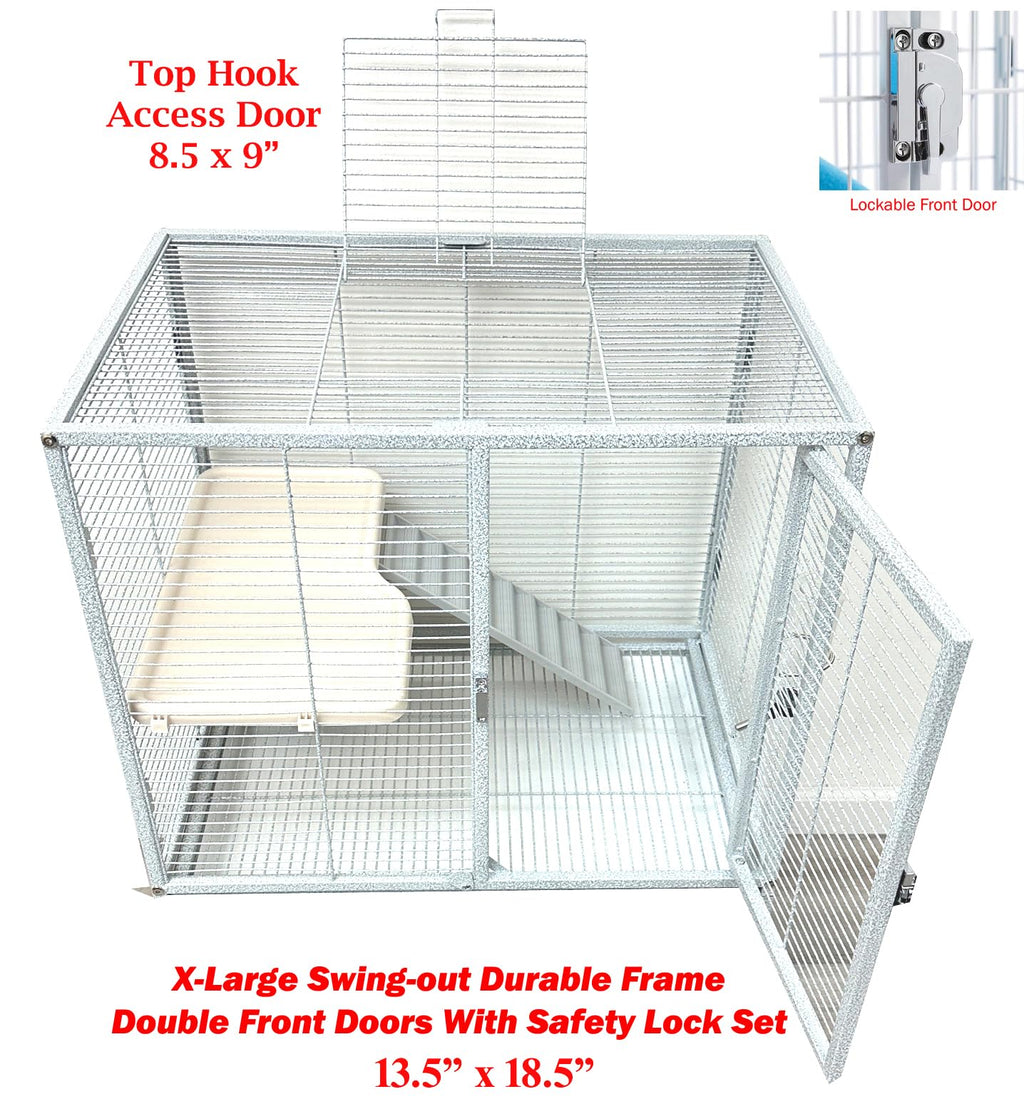 X-Large 4-Tiers Two Full Story Double Unit Critter Home On Wheels S2926