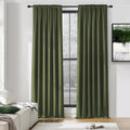 Olive Green 96 Inch Blackout Curtains, Set of 2 Panels U129939
