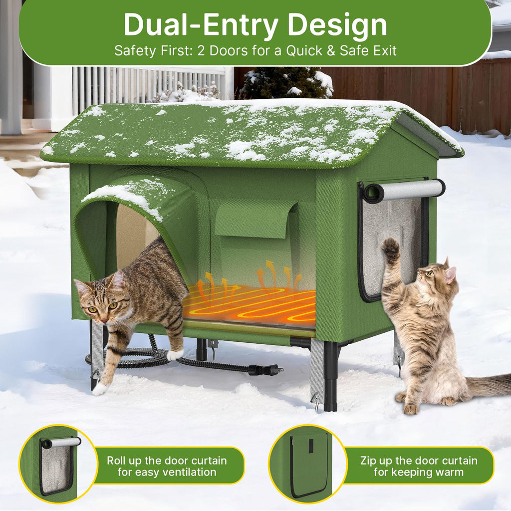24" Heated Cat House with Escape Door K426545