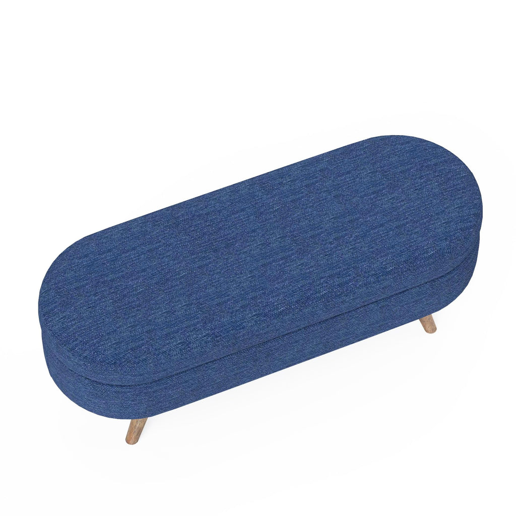 Oval Storage Bench with Rubber Wood Legs Z77234