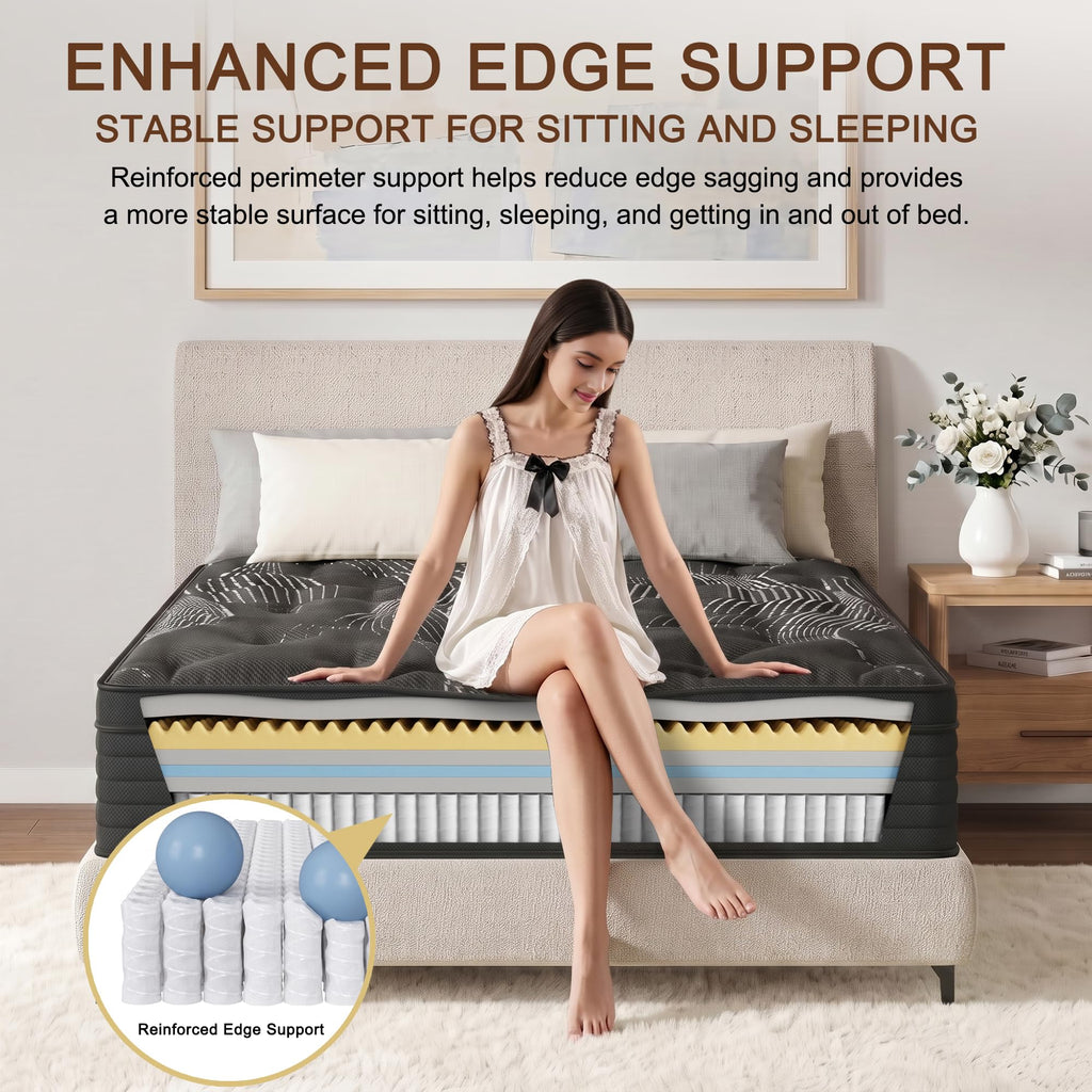 Full Size 12 Inch Hybrid Memory Foam Mattress N4376