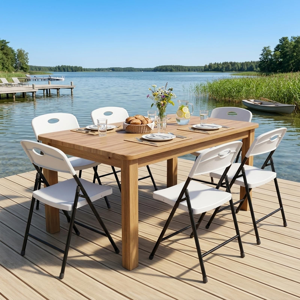 White 10 Pack Plastic Folding Chair Y871247