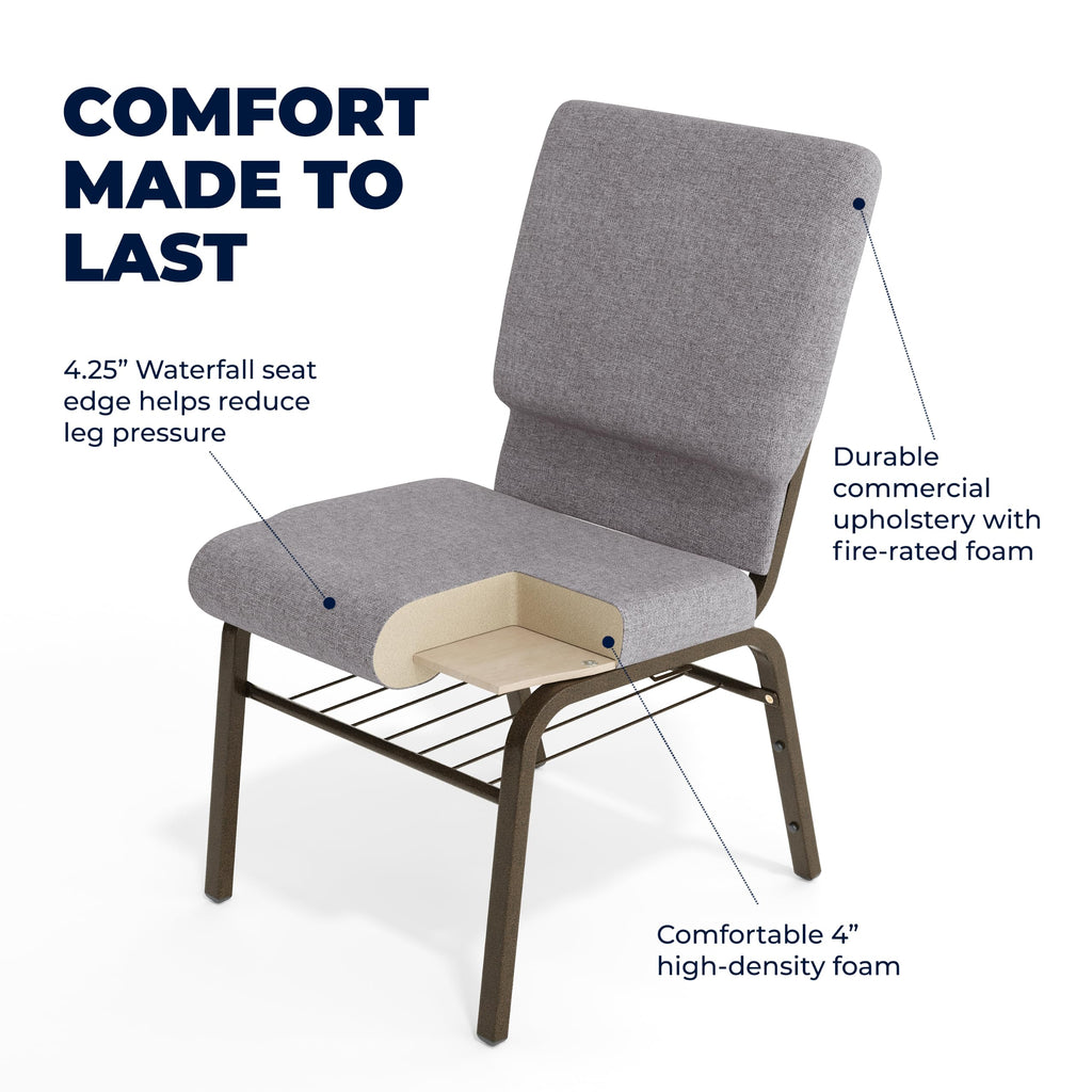 Gray Fabric Church Chair Z7634