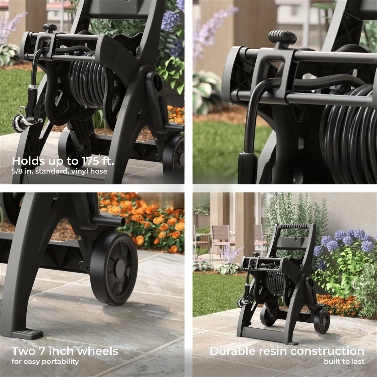 175-inch Wheeled Garden Hose Reel Cart R4867