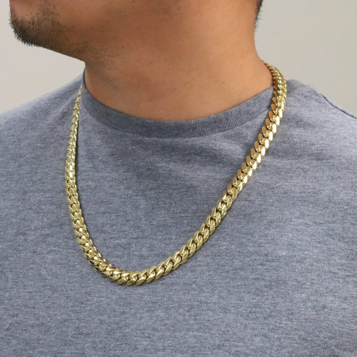 10k Yellow Gold Cuban Link Chain Necklace U47220
