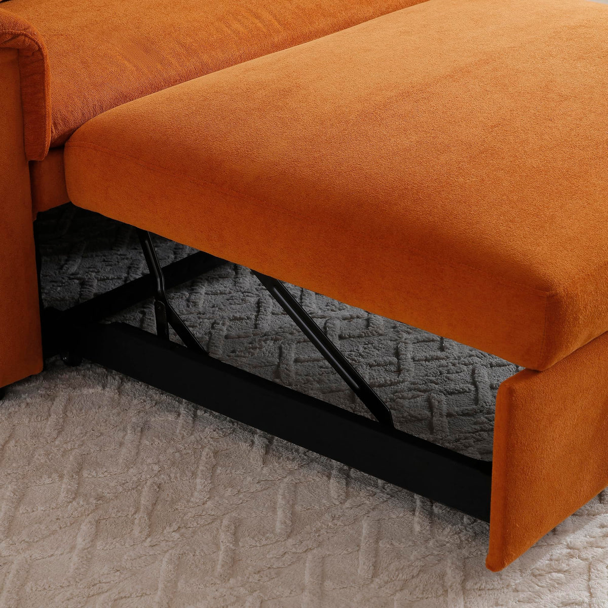 Orange Velvet Sleeper Sofa M499