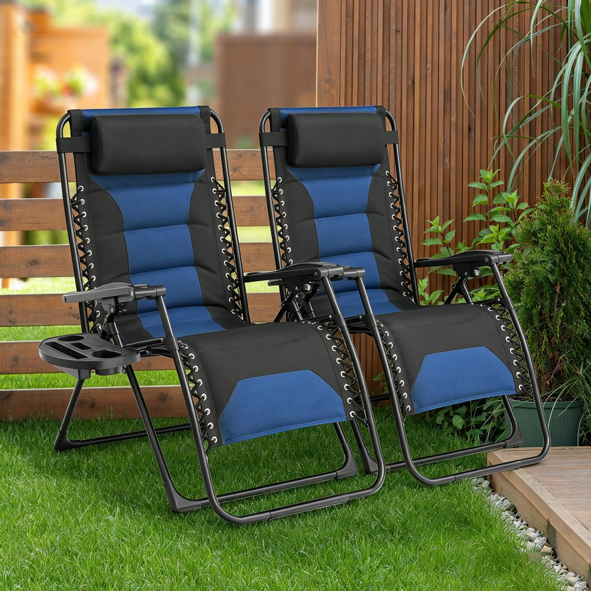 Oversized Zero Gravity Chair 2 Pack Black Blue N262666