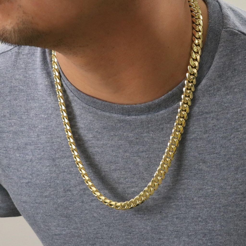10k Yellow Gold Cuban Link Chain Necklace U47220