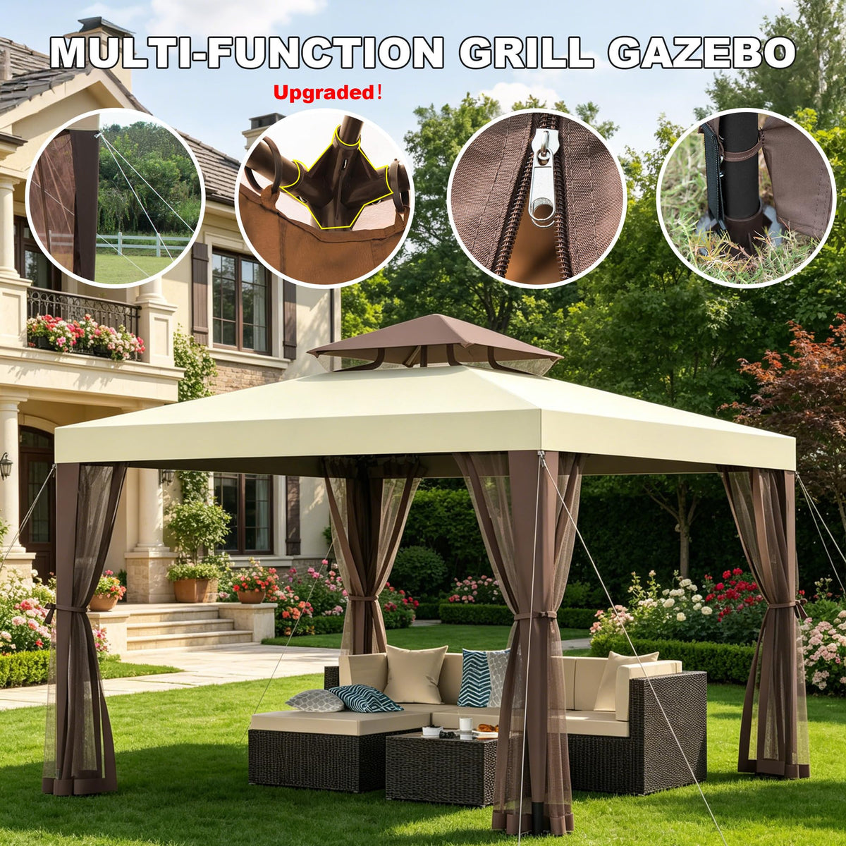 10×10 Outdoor Gazebo Canopy Tent R333