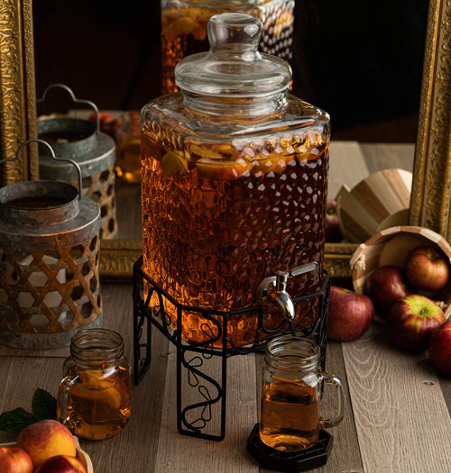2.5 Gallon Glass Beverage Dispenser with Stainless Steel Spigot B72577