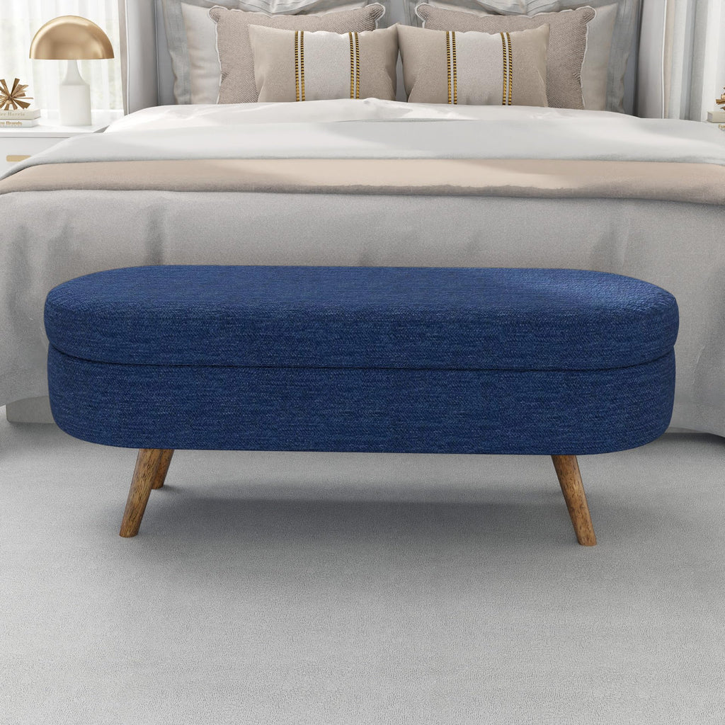 Oval Storage Bench with Rubber Wood Legs Z77234