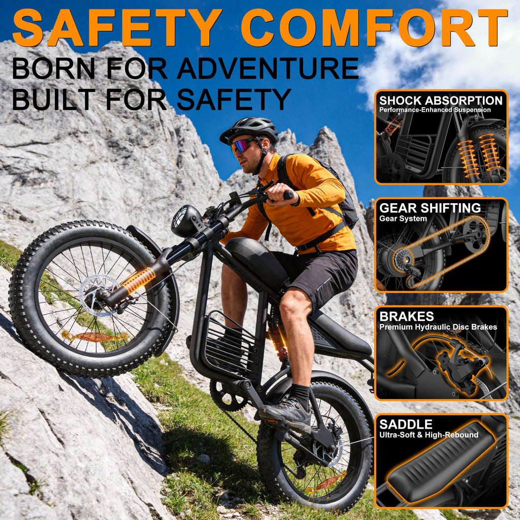 1000W Peak Motor 20" Fat Tire Electric Bike O49614