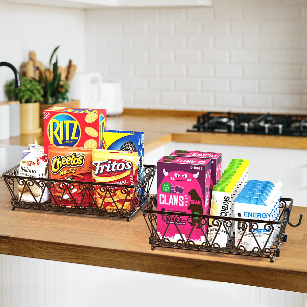 2-Tier Countertop Fruit Basket Bowl Storage L38569
