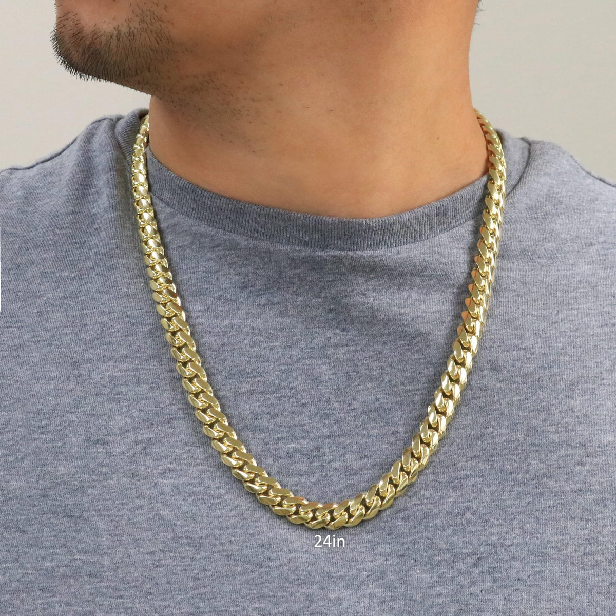 10k Yellow Gold Cuban Link Chain Necklace U47220