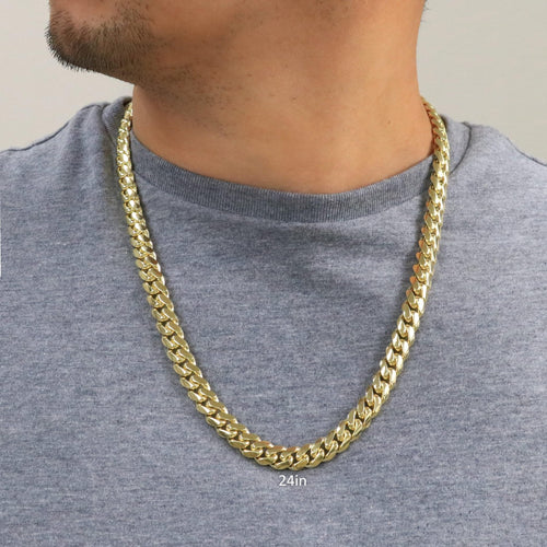 10k Yellow Gold Cuban Link Chain Necklace U47220