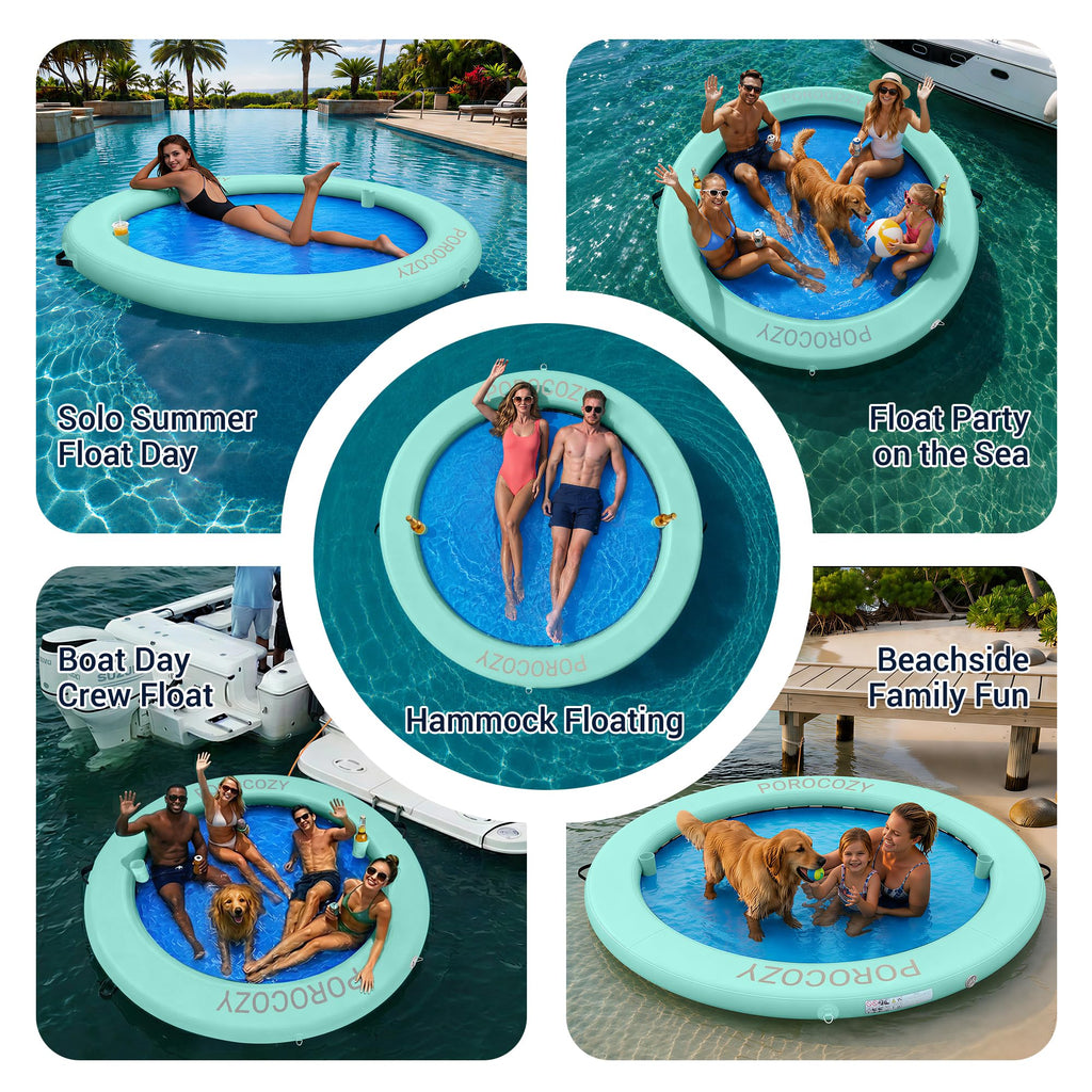 Inflatable Water Hammock with Cup Holders L352