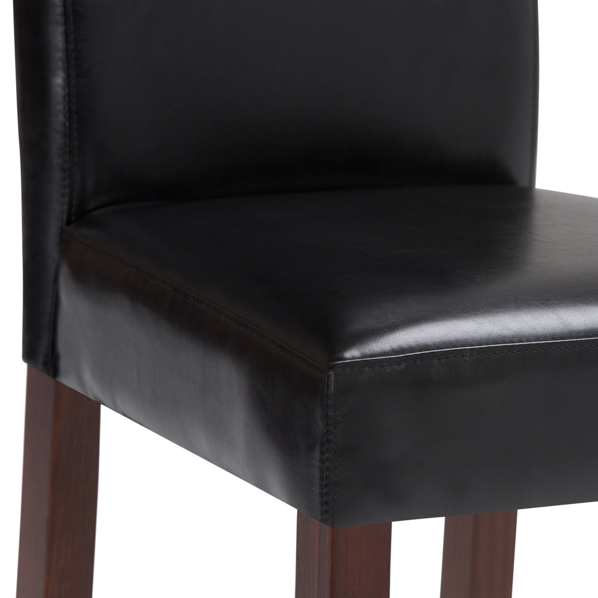 Black Vegan Leather Dining Chairs Set of 2 W7879