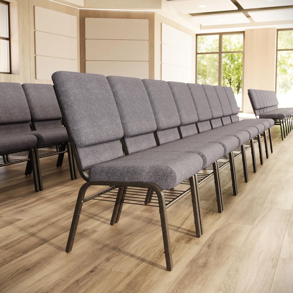 Gray Fabric Church Chair Z7634