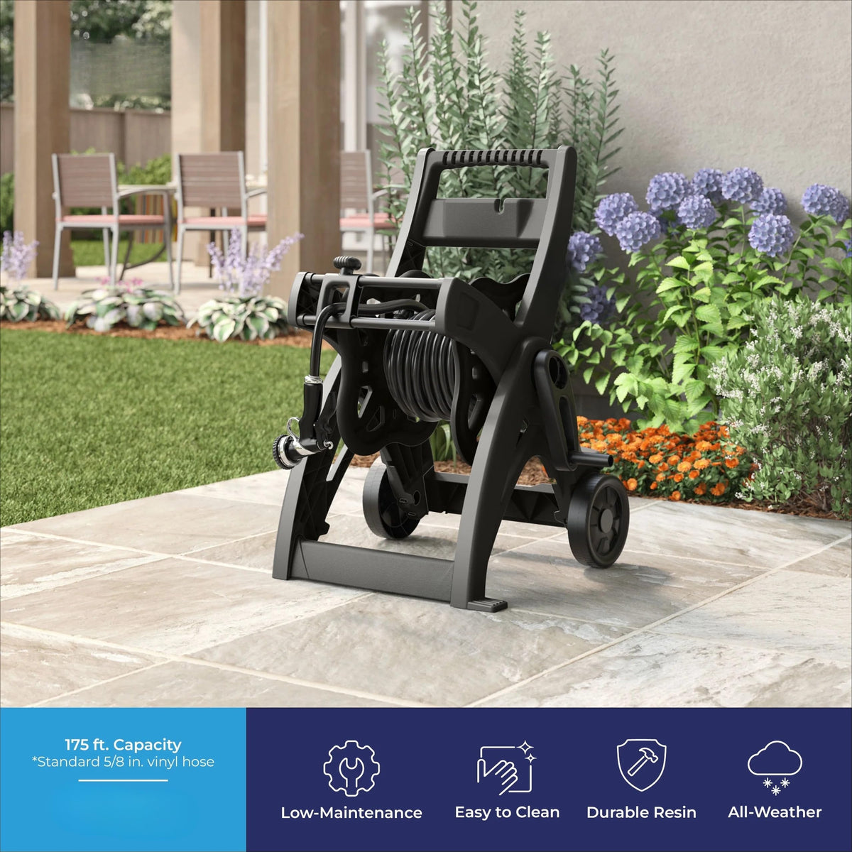 175-inch Wheeled Garden Hose Reel Cart R4867